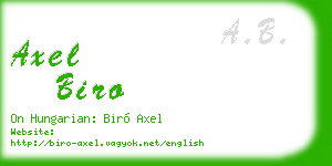 axel biro business card